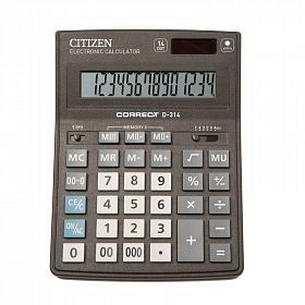 Калькулятор CITIZEN Correct D-314 черный 14-разрядный